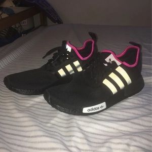 Adidas NMD R1 Black Pink Reflective Custom Running Shoes
